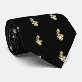 Gold Treble Clef Music Stropdas (Opgerold)