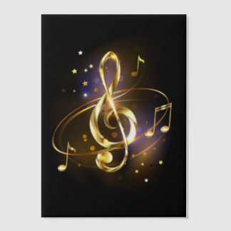 Gold Treble Clef Music Vellum Uitnodigingen