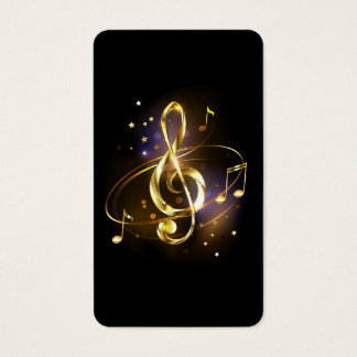 Gold Treble Clef Music Visitekaartje