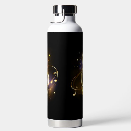 Gold Treble Clef Music Waterfles (Rechts)