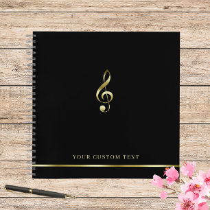 Gold Treble Clef Muziek Kantoor Teacher Elegant Notitieboek