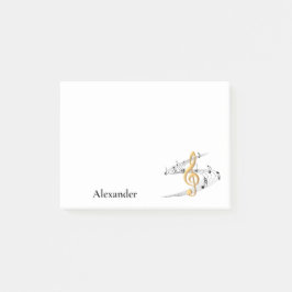 Gold Treble Clef Muzieknoten - Aangepast Post-it® Notes