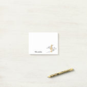 Gold Treble Clef Muzieknoten - Aangepast Post-it® Notes (Op bureau)