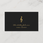 Gold Treble Clef Professionele Muziekleraar Visitekaartje (Voorkant)