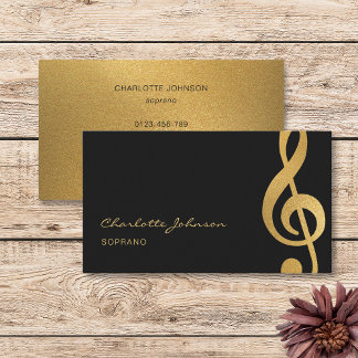 Gold Treble Clef Professionele Muzikant Zanger Visitekaartje