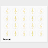 "Gold" Treble Clef Ronde Sticker (Vel)
