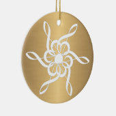 Gold Treble Clef Snowflake Musical Ornament (Rechts)