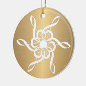Gold Treble Clef Snowflake Musical Ornament (Links)