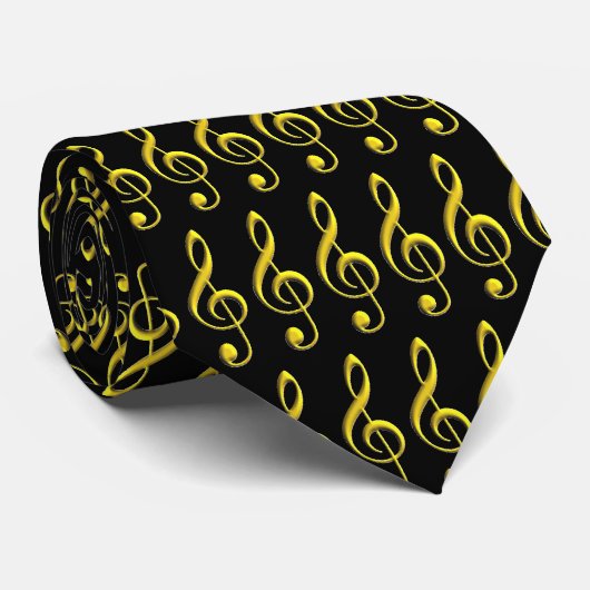 Gold Treble Clef Stropdas (Opgerold)