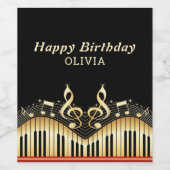 Gold Treble Clef Wijn Etiket (Enkel label)