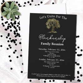 Gold Tree Artwork Family Reunion 2 dagen Sjabloon Kaart