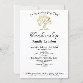 Gold Tree Artwork Family Reunion 2 dagen Sjabloon Kaart