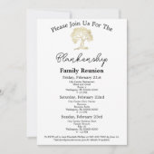 Gold Tree Artwork Family Reunion 3 dagen uitnodigi Kaart (Voorkant)