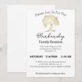 Gold Tree Artwork Family Reunion Sjabloon Kaart (Voorkant / Achterkant)