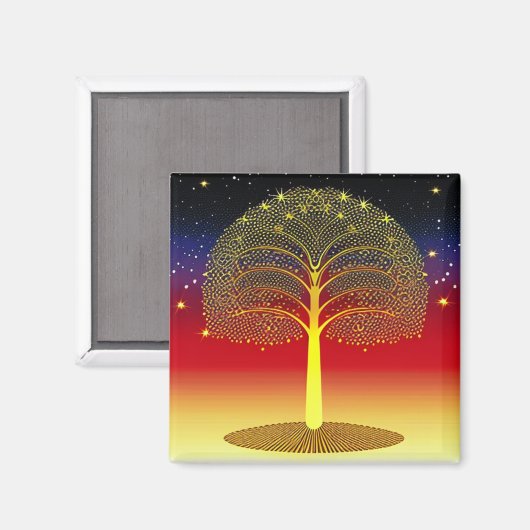 Gold Tree bij Sunset Magnet (Voorkant / Achterkant)