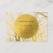 Gold Tree Branches Beige Monogram Professional Visitekaartje (Achterkant)