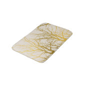 Gold Tree Branches Pattern Beige Background Badmat (Gekanteld)