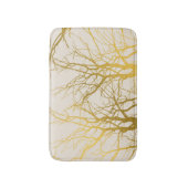 Gold Tree Branches Pattern Beige Background Badmat (Voorkant Verticaal)