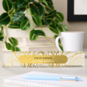 Gold Tree Branches Pattern Beige Background Naambordje
