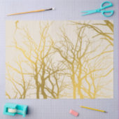Gold Tree Branches Pattern Beige Background Tissuepapier (Craft)