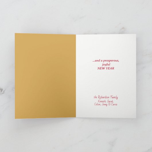 Gold Tree Chihuahua Puppy Dog Christmas Card Feestdagen Kaart (Binnen)