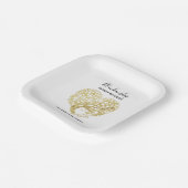 Gold Tree Heart Family Reunion, op maat gesneden Papieren Bordje (Gebogen)