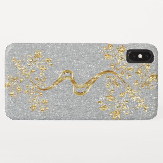 Gold Tree is op Glitter Silver Case-Mate iPhone Case (Achterkant (horizontaal))