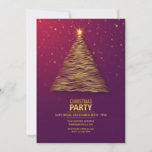 Gold Tree kerstfeest uitnodiging