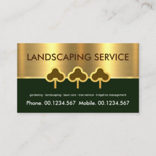 Gold Tree Line Green Lawn Care Visitekaartje