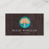 Gold Tree Logo Life Coach en Wellness Counselor Visitekaartje (Voorkant)