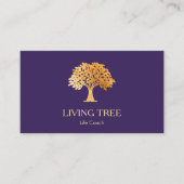 Gold Tree Logo Life Coach Health and Wellness Bu Visitekaartje (Voorkant)