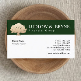 Gold Tree Logo Traditionele professionele donkergr Visitekaartje