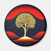 Gold Tree met Starry Background Magnet (Voorkant)