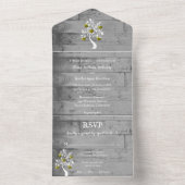 Gold Tree of Hearts All in One Wedding Invite All In One Uitnodiging (Binnen)