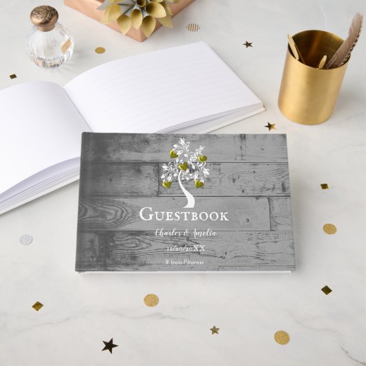 Gold Tree of Hearts Wedding Guestbook Gastenboek (Voorkant open)