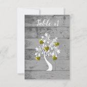 Gold Tree of Hearts Wedding Table Card Kaart (Voorkant)