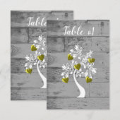 Gold Tree of Hearts Wedding Table Card Kaart (Voorkant / Achterkant)