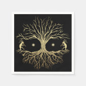 Gold Tree of Kokopelli Southwestern Party Napkins Servet (Voorkant)