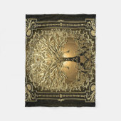 Gold Tree of Life Ancient Rustic Fleece Deken (Voorkant)