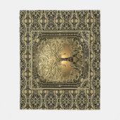 Gold Tree of Life Ancient Rustic Fleece Deken (Voorkant)