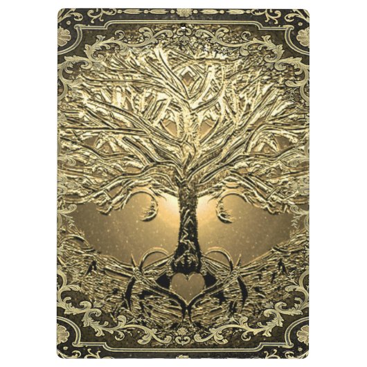 Gold Tree of Life Ancient Rustic  Klembord (Achterkant)