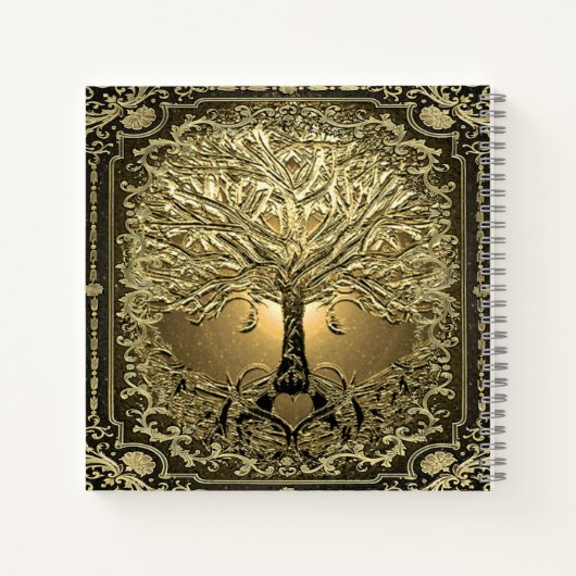 Gold Tree of Life Ancient Rustic Notitieboek (Achterkant)