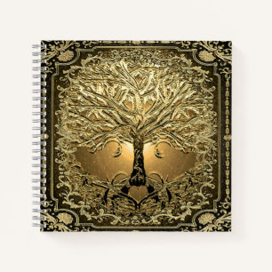 Gold Tree of Life Ancient Rustic Notitieboek