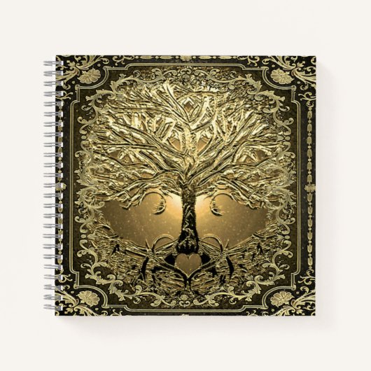 Gold Tree of Life Ancient Rustic Notitieboek (Voorkant)