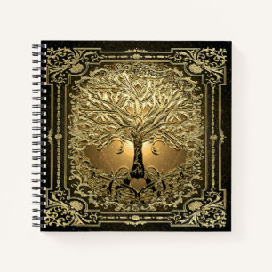 Gold Tree of Life Ancient Rustic Notitieboek