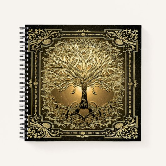 Gold Tree of Life Ancient Rustic Notitieboek (Voorkant)