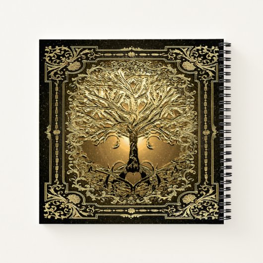 Gold Tree of Life Ancient Rustic Notitieboek (Achterkant)