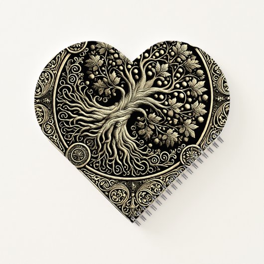 Gold Tree of Life Ancient Rustic Notitieboek (Achterkant)