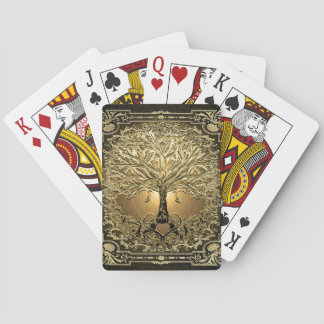 Gold Tree of Life Ancient Rustic Pokerkaarten