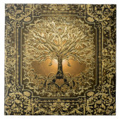 Gold Tree of Life Ancient Rustic Tegeltje (Voorkant)